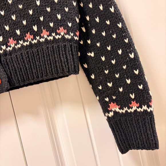Betsey Johnson Y2K 90s Cropped Heart Knit Cardigan Black Pink – S - Picture 7 of 10